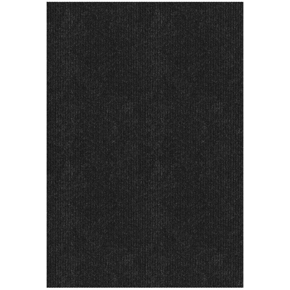 Lifesaver Scrape Rib Non-Slip Custom Cut Long Hallway Runner Rug, 6 ft. 6 in. x10 ft. Black Polyester Garage Flooring price history on PriceWatchPro