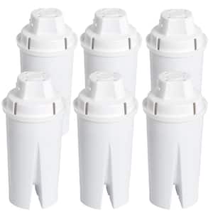 Multi-Stage 6-Cup Water Filters Pitcher Replacement, WQA Certified And BPA free in White, (6-Pack)