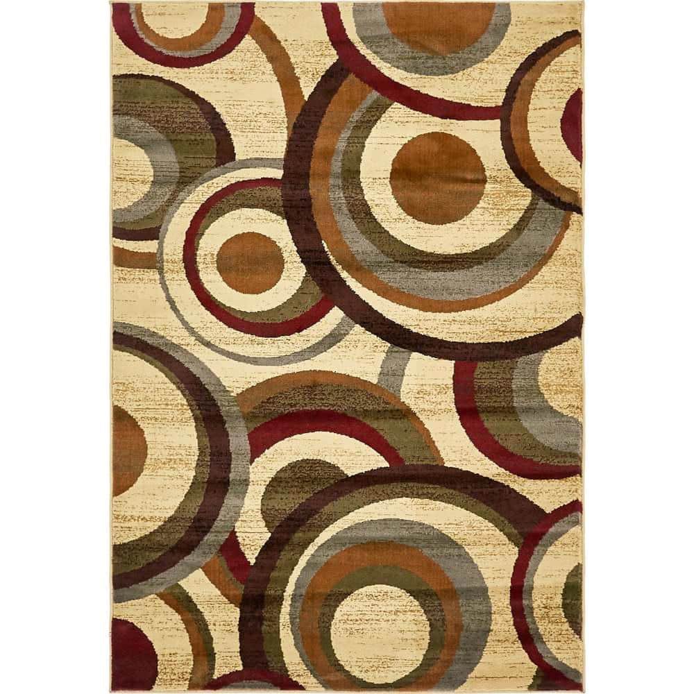 Braided Black Geometric 4' x 6' Synthetic Rectangular Rug