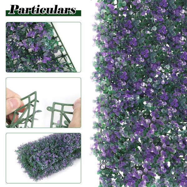 Oumilen 11.8 in. W. x 15.7 in. Blue Milano Leaf Privacy Fence 