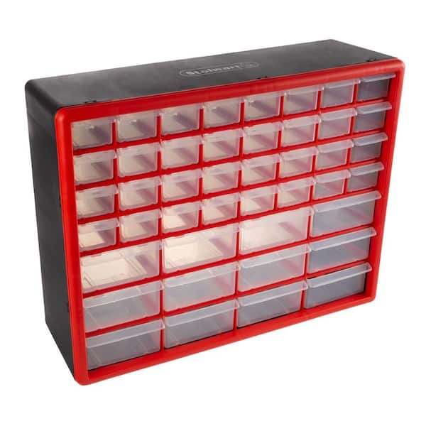Stalwart Plastic Storage Drawers with 42 Compartments, Blue 
