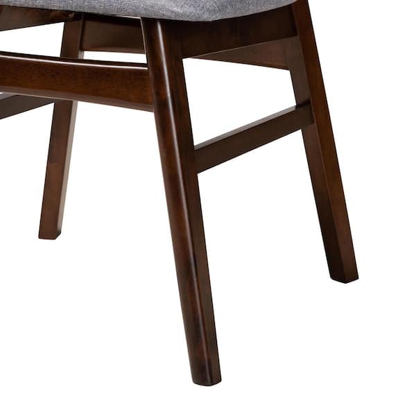 Baxton Studio Ulyana Grey and Dirty Oak Dining Chair Set of 2