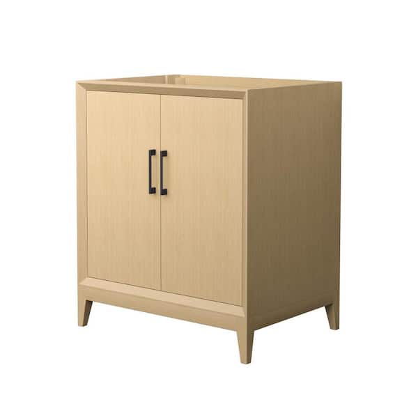 Wyndham Collection Janna 29.5 in. Bath Vanity Cabinet without Top in White Oak Assembled