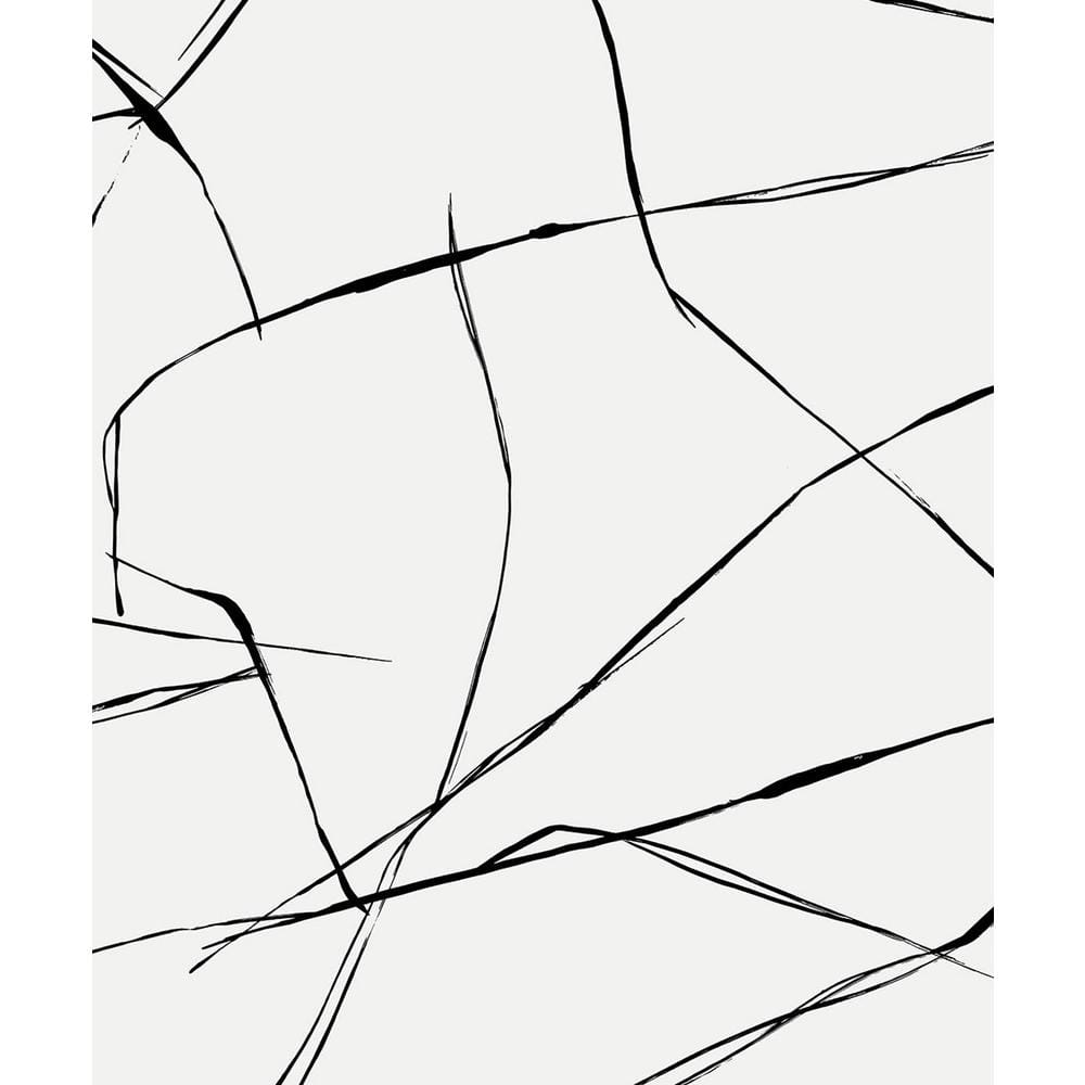 NextWall Ebony and Eggshell Inkwork Abstract Vinyl Peel and Stick