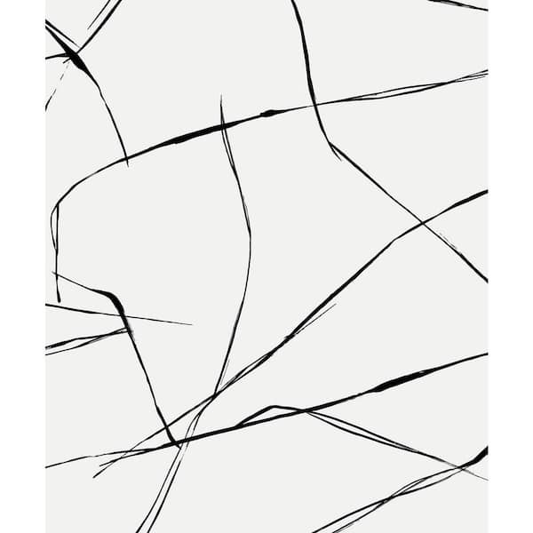 Ebony and Eggshell Inkwork Abstract Vinyl Peel and Stick Wallpaper Roll (Covers 31.35 sq. ft.)