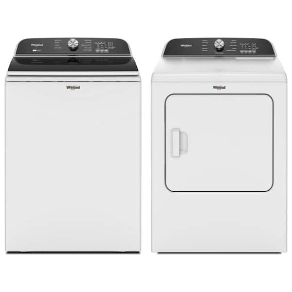 5.2-5.3 cu. ft. White Top Load Washer with Removable Agitator and 7.0 cu. ft. White Vented Dryer Set