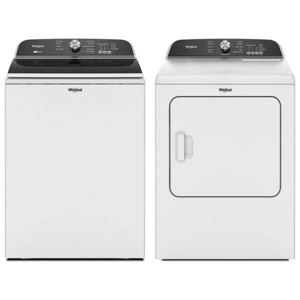 5.2-5.3 cu. ft. White Top Load Washer with Removable Agitator and 7.0 cu. ft. White Vented Dryer Set