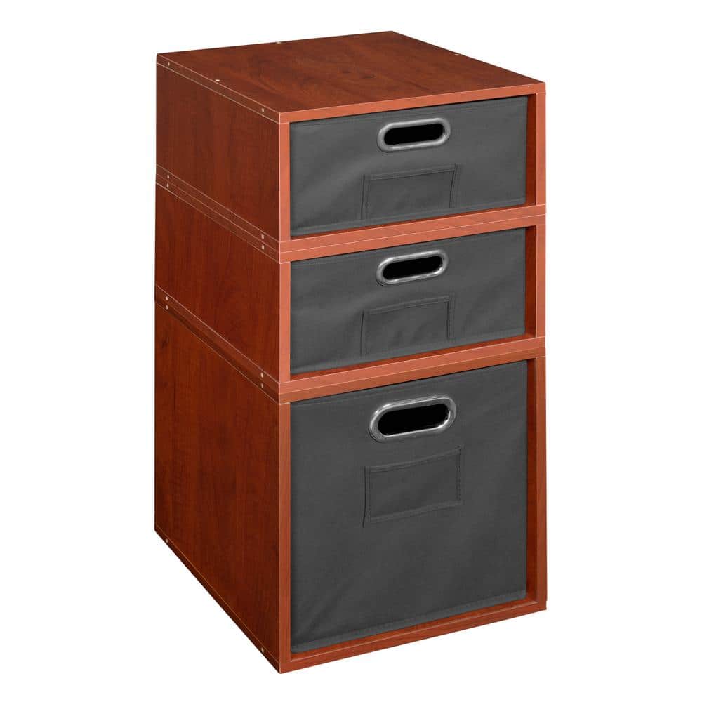 26 in. H x 13 in. W x 13 in. D Wood 3- Cube Organizer
