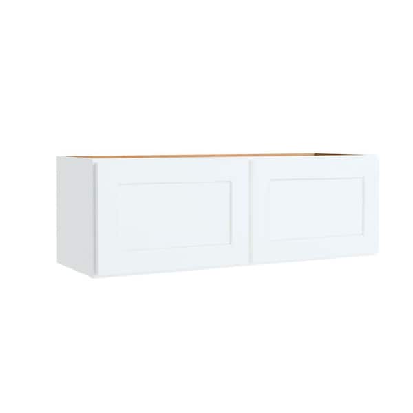 Hampton Bay Courtland 36 in. W x 12 in. D x 12 in. H Assembled Shaker Wall Kitchen Cabinet in Polar White
