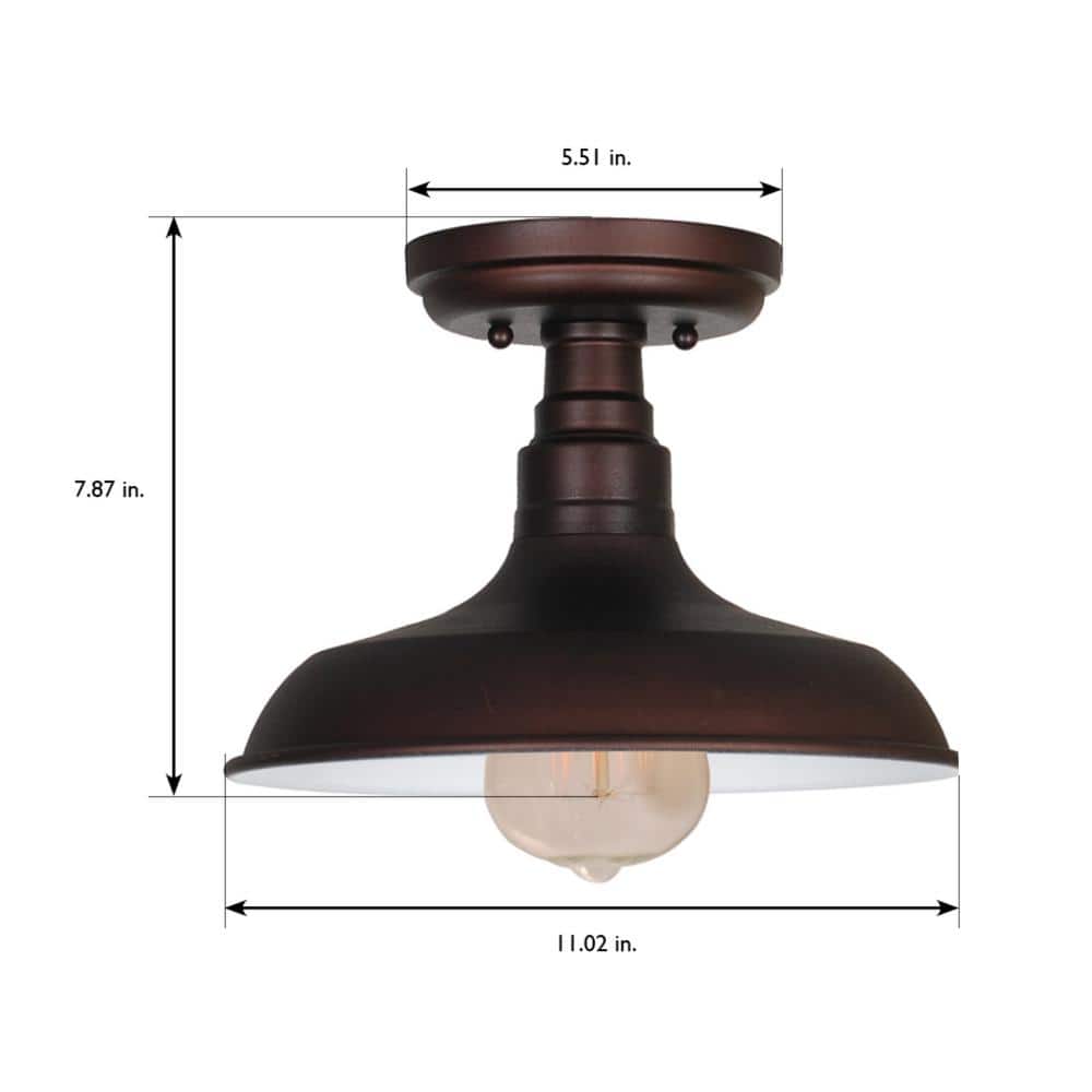 Kimball 7.87" Coffee Bronze Semi-Flush Mount Ceiling Light