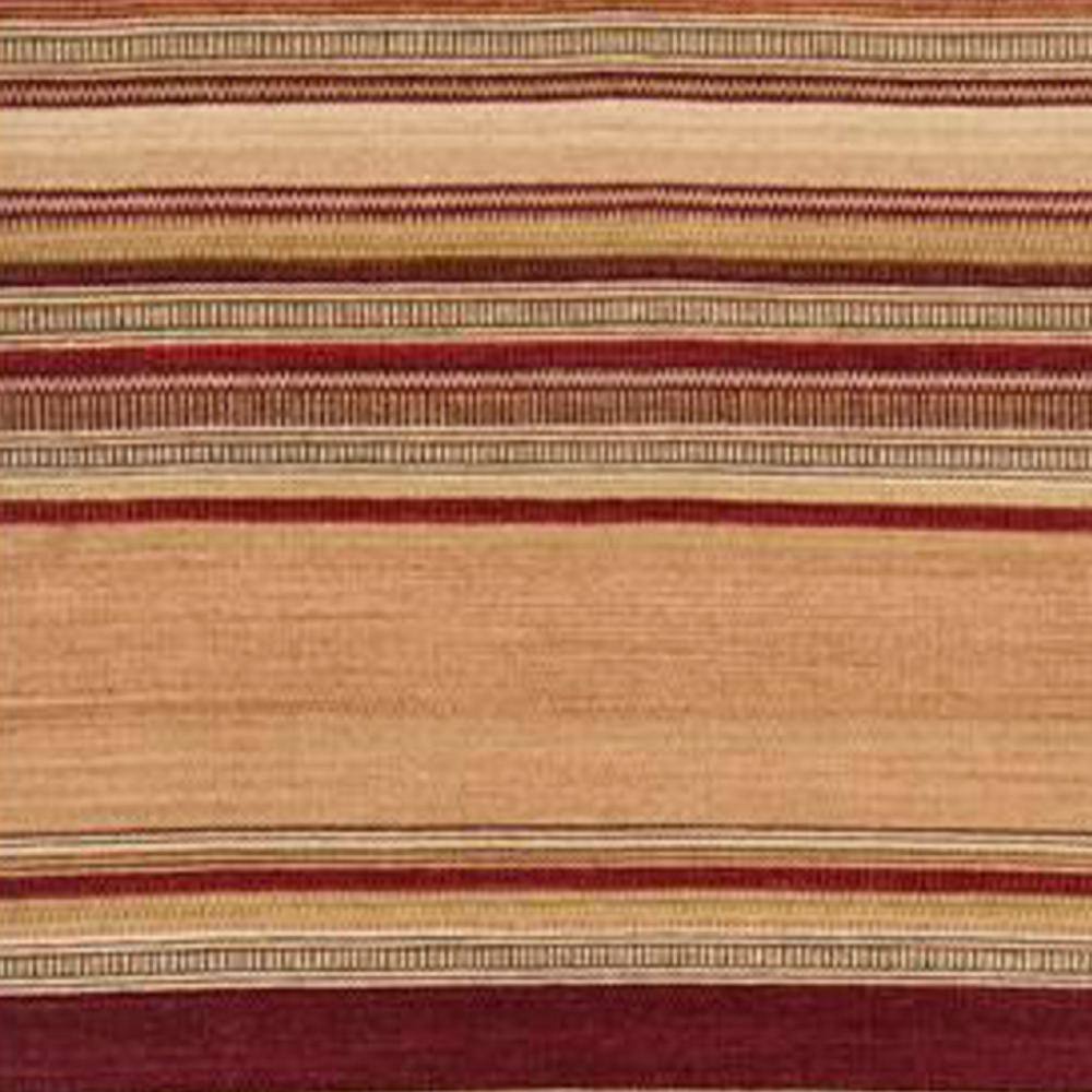 Handwoven Red and Multicolor Wool Striped Runner Rug