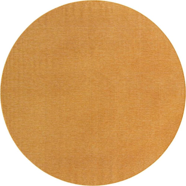 Unique Loom Outdoor Solid Corn Harvest Yellow 10 ft. 8 in. x 10 ft. 8 in. Area Rug