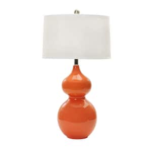 28 in. Orange Nectar Ceramic Table Lamp