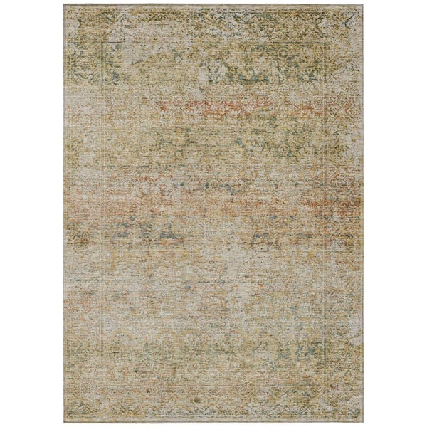 Chantille Machine Washable Indoor/Outdoor Abstract ACN2103 Gold 10 ft. x 14 ft. Area Rug