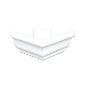 5 in. White Aluminum K-Style Outside Gutter Miter