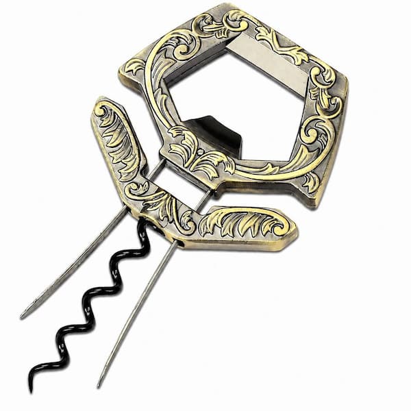 Bronze Polished Alloy Steel Ah So Wine Opener and Beer Bottle Opener Two-Prong Cork Remover for Vintage Bottles