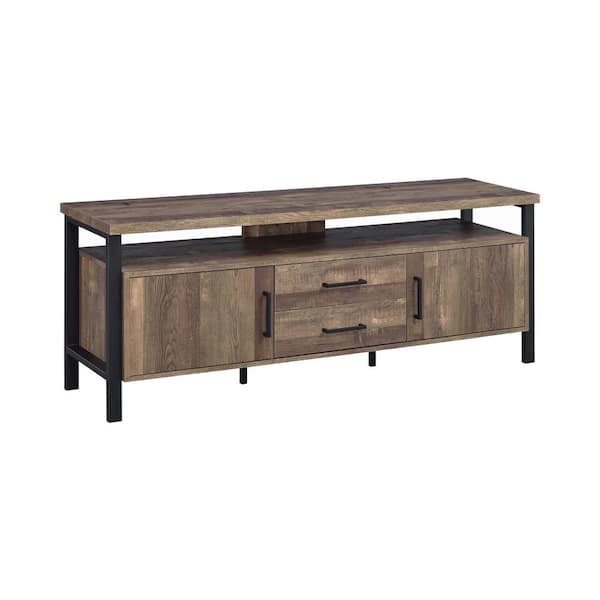 Coaster Home Furnishings 59in. Rustic Oak TV Console with 2 Drawers Fits TV's up to 64in.