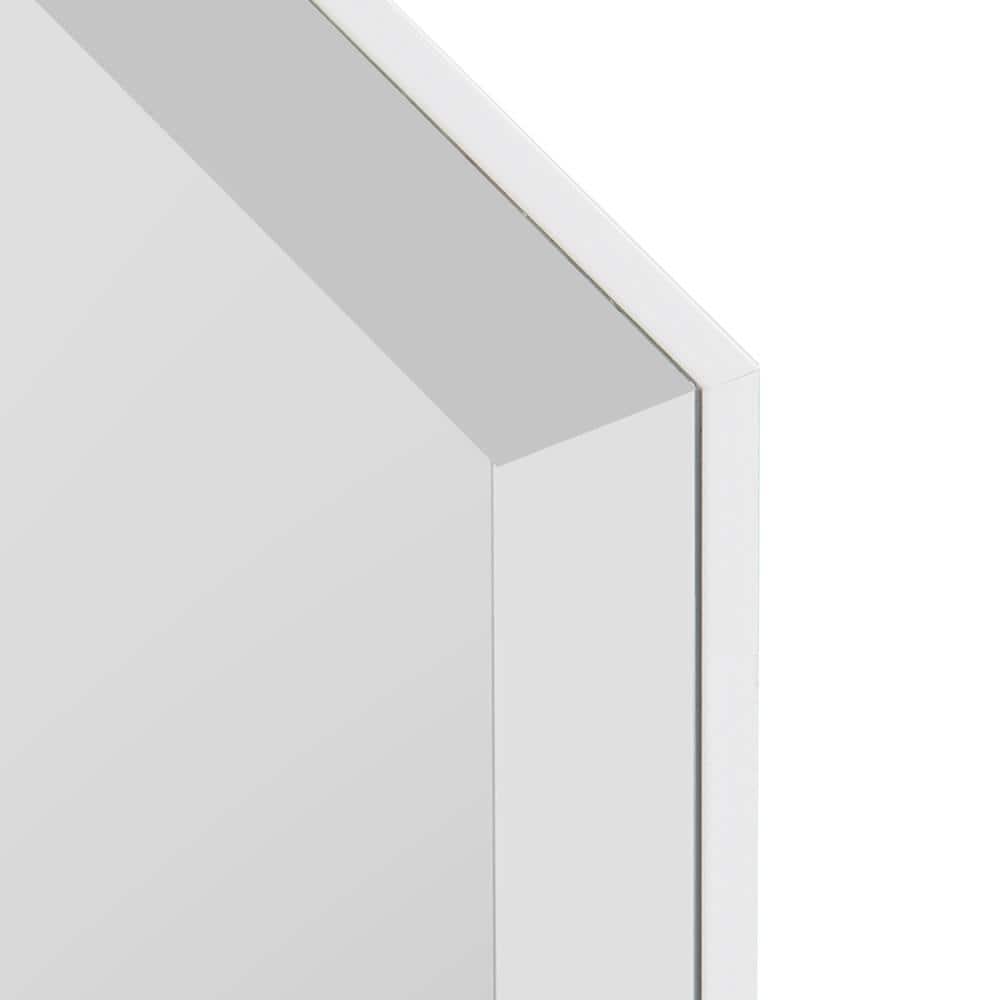 White Octagon Full Length Wall Mirror with Gold Trim