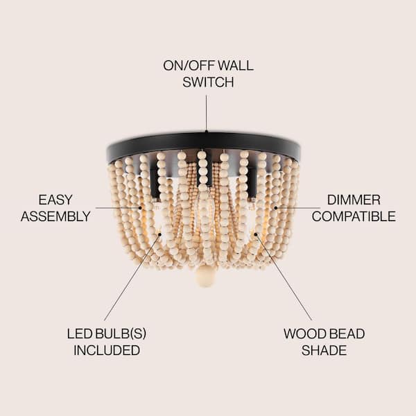 JONATHAN Y Eivissa 13 in. Oil Rubbed Bronze 3-Light Coastal