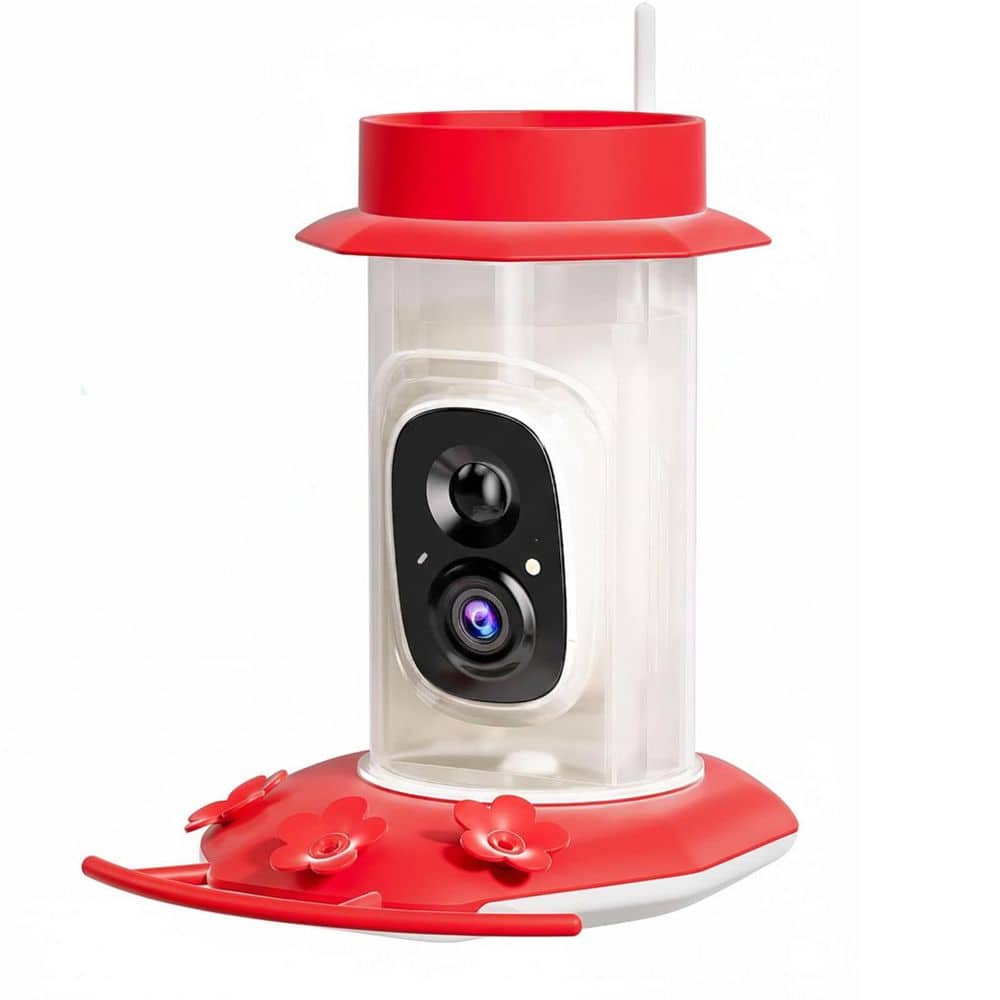 Red Plastic Hanging Solar Smart Hummingbird Feeder Camera Insect Resistant Leak Proof 17.5 oz for Hummingbirds price history on PriceWatchPro