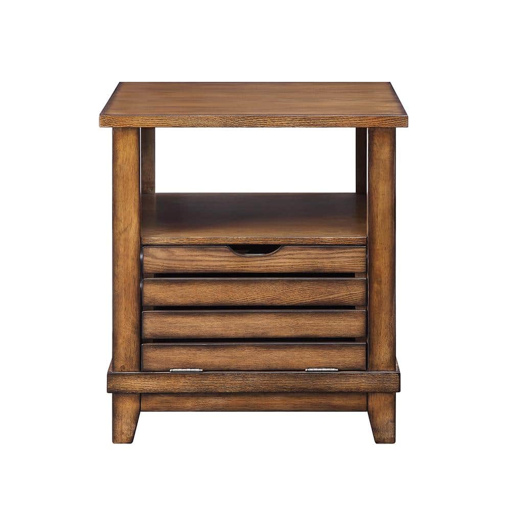 Gabriella Medium Oak Square End Table with Storage