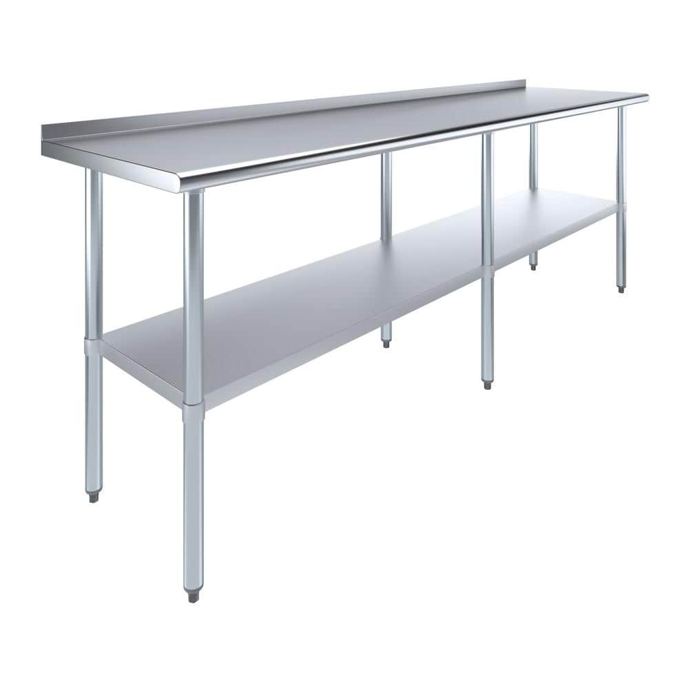 24 in. x 96 in. Stainless Steel Work Table with 1.5 in. Backsplash price history on PriceWatchPro