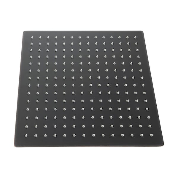 Fapully 1-Spray Patterns 12 in. Wall Mount Rain Fixed Shower Head, 1.8 GPM Square Shape Head Shower in Oil Rubbed Bronze