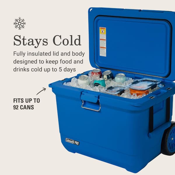Coleman Pro 55 qt. Premium Wheeled Hard Cooler, Neptune 2193940