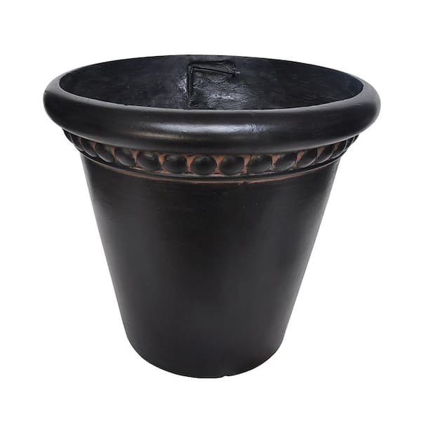 MPG 22 in. Dia Charcoal Composite Drip Irrigation Pot