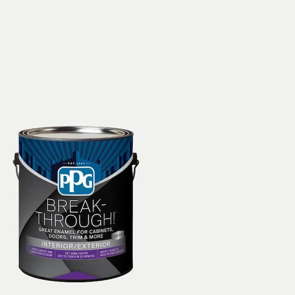 Break-Through! 1 gal. PPG1001-1 Delicate White Satin Door, Trim & Cabinet Paint