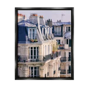 Parisian Architecture Buildings Design by Carina Okula Floater Framed Architecture Art Print 31 in. x 25 in.