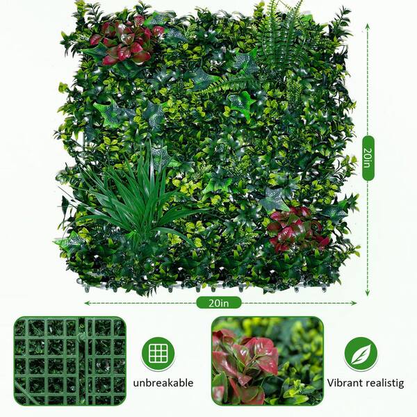 20 in. W x 20 in. H Plastic Grass Backdrop Wall,Garden Fence