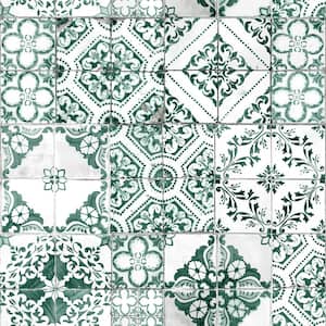Teal Mediterranean Tile Peel and Stick Wallpaper (Covers 28.18 sq. ft.)