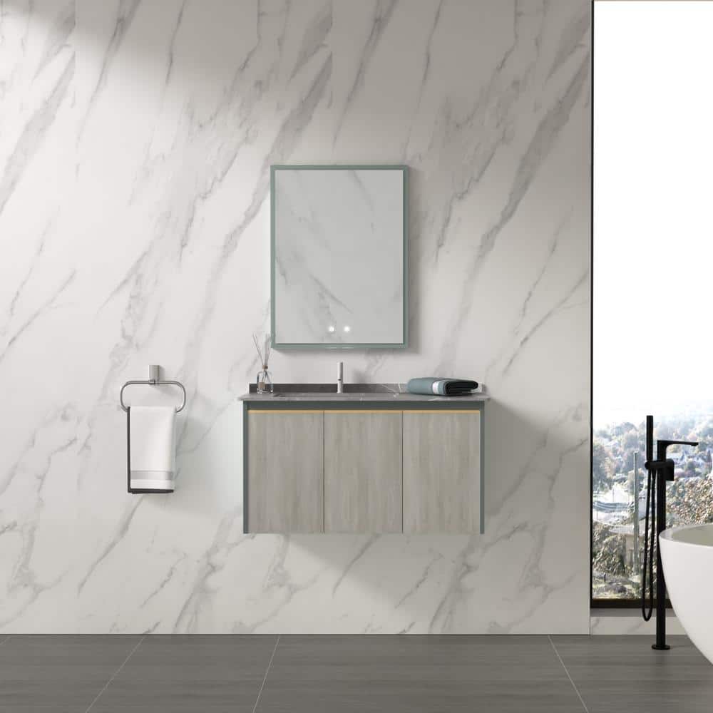 32" x 24" Polished Crystal Frameless LED Bathroom Vanity Mirror