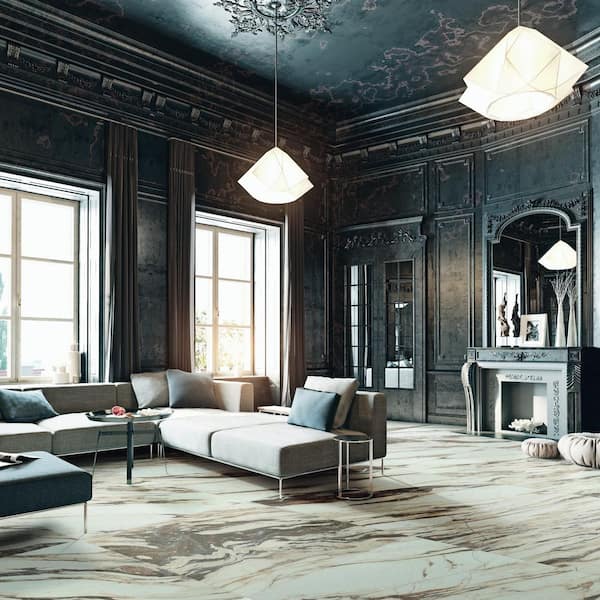 American Symphony Red 48 in. x 48 in. Matte Marble Look Porcelain Large Format Floor and Wall Tile (32 sq. ft. /Case)