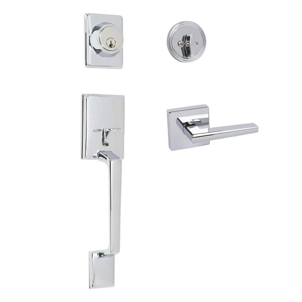Capri Bright Chrome Single Cylinder Deadbolt Entry Door Handleset price history on PriceWatchPro