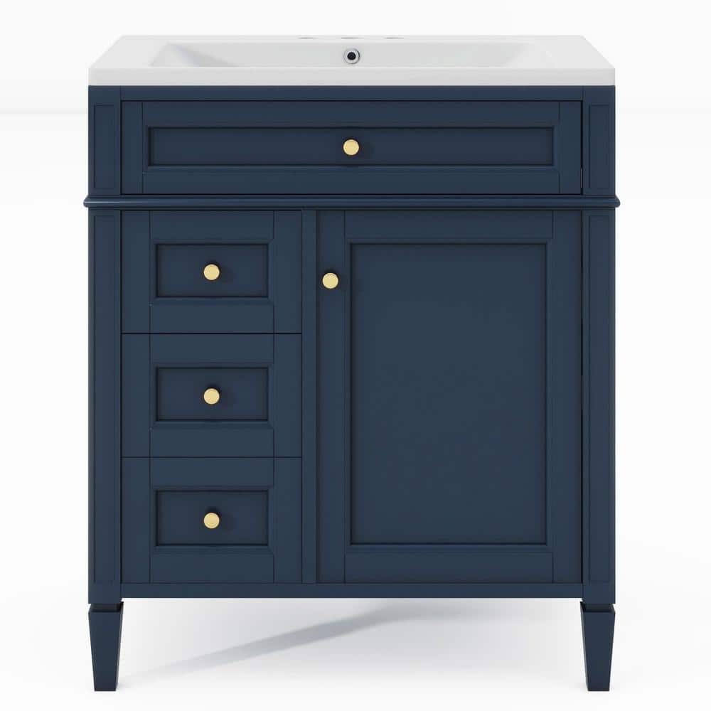 36 in. W x 18 in. D x 33 in. H Single Sink Freestanding Bath Vanity in Blue