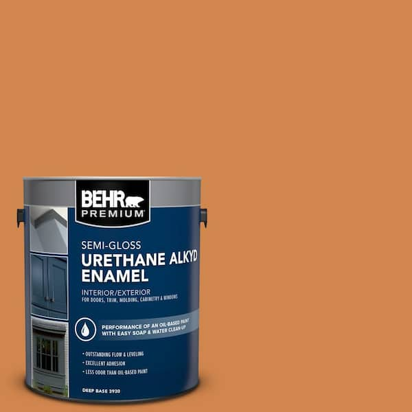 BEHR PREMIUM 1 gal. #PPU3-03 Flaming Torch Urethane Alkyd Semi-Gloss Enamel Interior/Exterior Paint