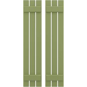 11-1/2 in. W x 33 in. H Americraft 3-Board Exterior Real Wood Spaced Board and Batten Shutters in Moss Green