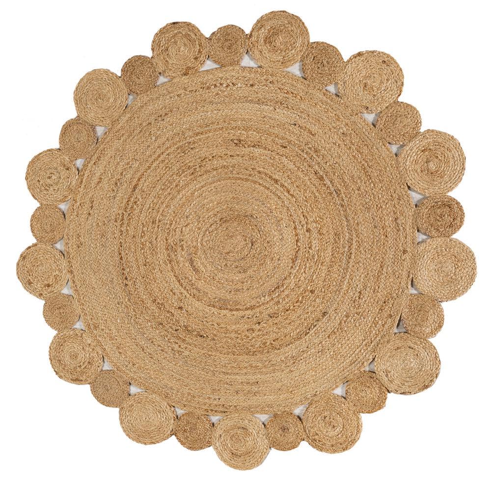 JONATHAN Y Eden Round Natural 3 ft. Jute Hippy Circle Natural Round ...