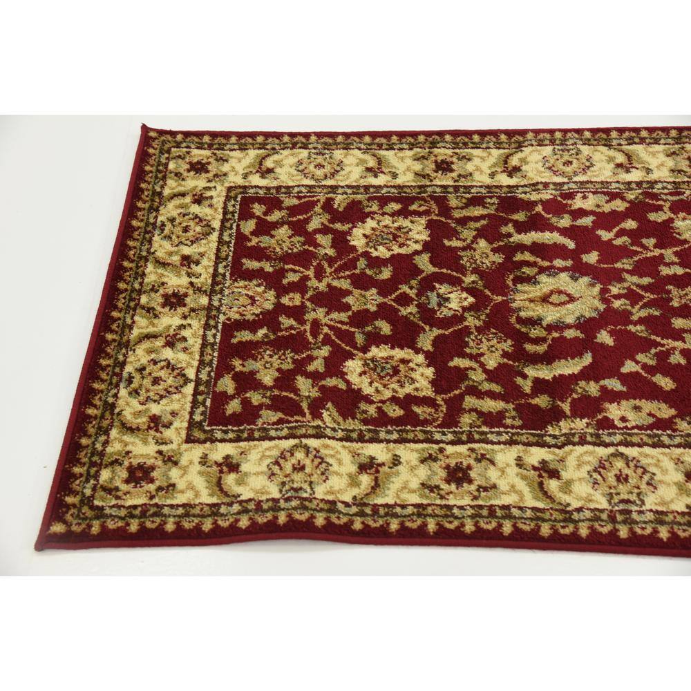 Red and Gold Synthetic Oriental Runner Rug