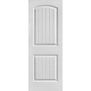 30 in. x 80 in. 2 Panel Cheyenne Smooth Camber Top Plank Hollow Core Primed Composite Interior Door Slab