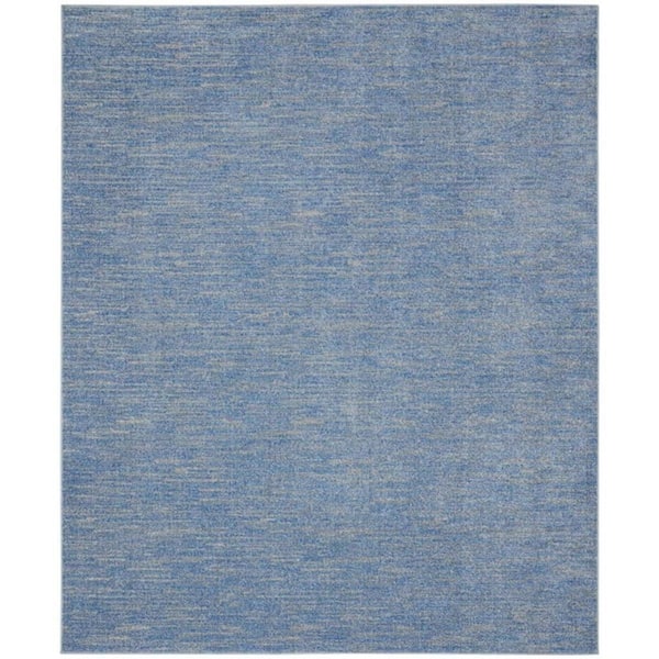 Blue, Gray 10 ft. x 14 ft. Woven Polypropylene Indoor/Outdoor Area Rug
