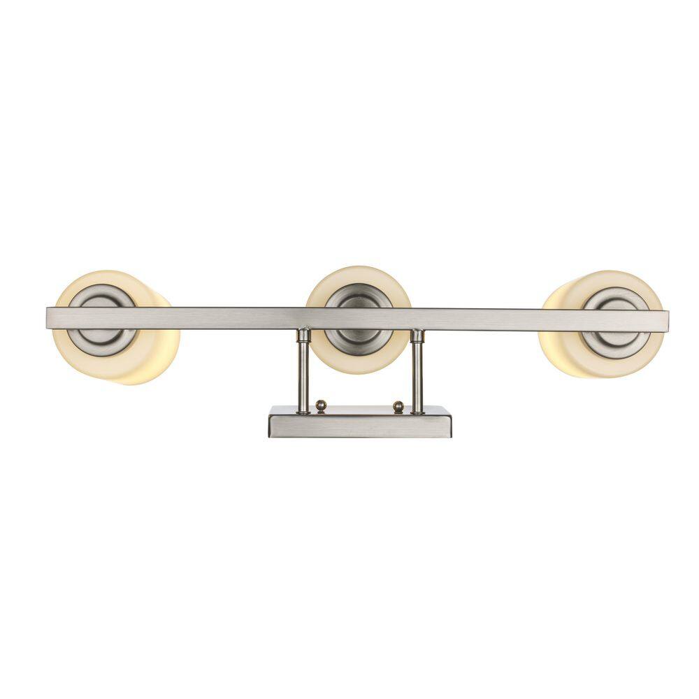 Mod Space Industrial 3-Light Brushed Nickel Bathroom Vanity Light