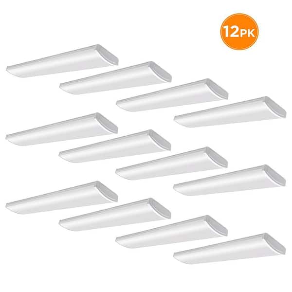 12-Pack 4 ft. 5200 Lumens White LED Wraparound Light Garage Light Shop Light Office Warehouse Lighting 120-277V