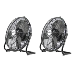 12 in. 3 Fan Speeds Industrial Grade Pivoting Floor Fan, (2-Pack)