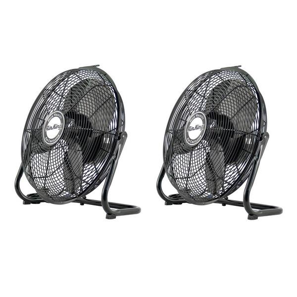Air King 12 in. 3 Fan Speeds Industrial Grade Pivoting Floor Fan (2-Pack)