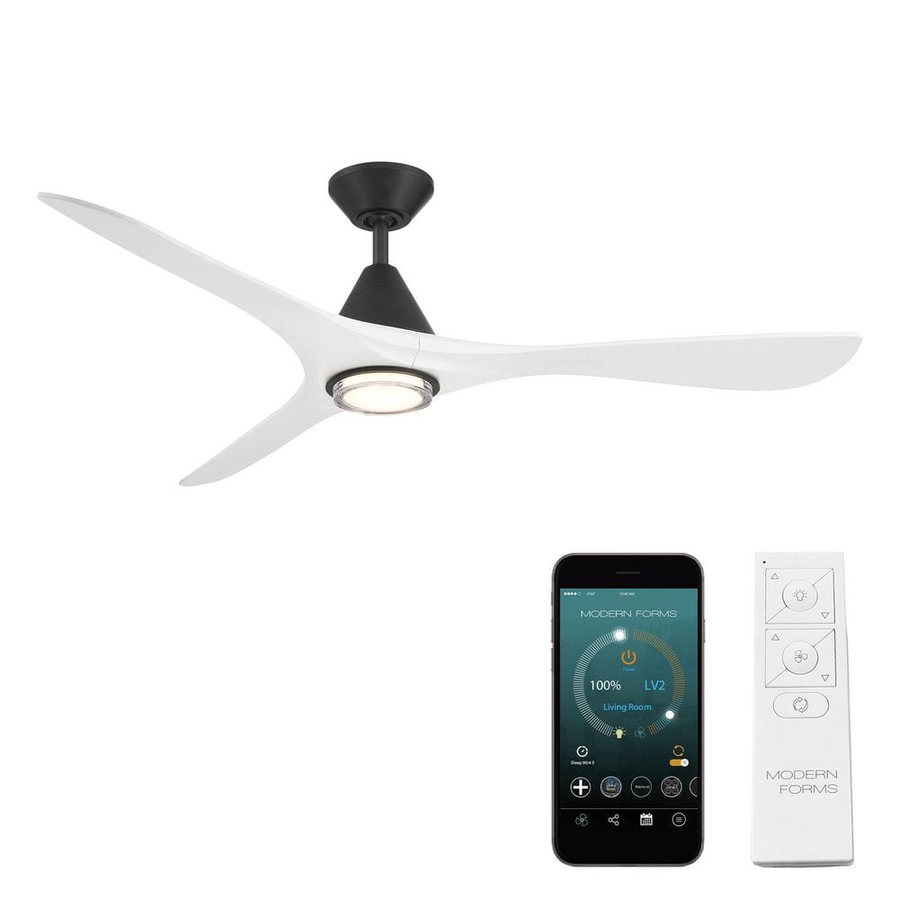 Carve 60 in. Smart Indoor/Outdoor Matte Black/Matte White Standard Ceiling Fan Selectable CCT Integrated LED and Remote price history on PriceWatchPro