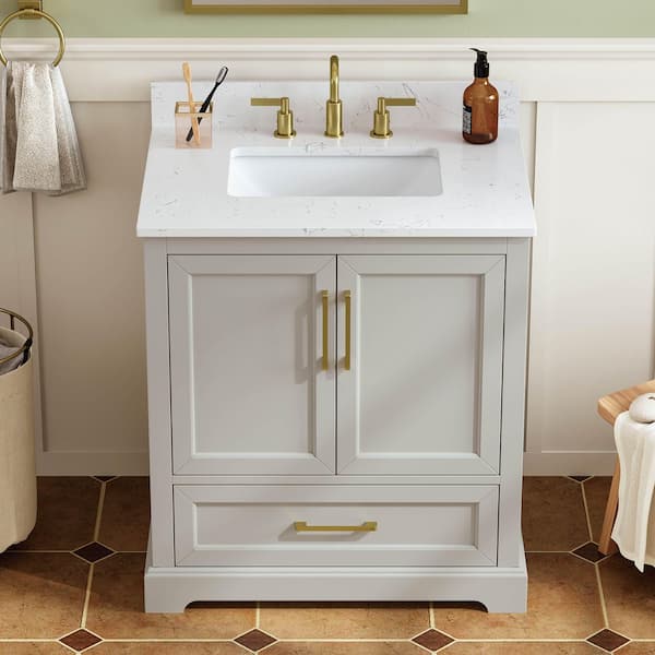 AMENITY DONE M ベージュ Brookwood 30 in. Natural Brown Vanity with Engineered Stone