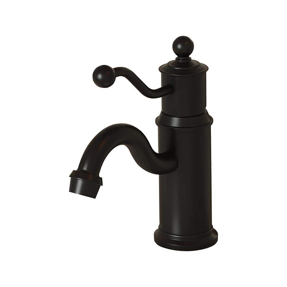 Single Handle Single Hole Bathroom Faucet with Drain Assembly in Matte Blac